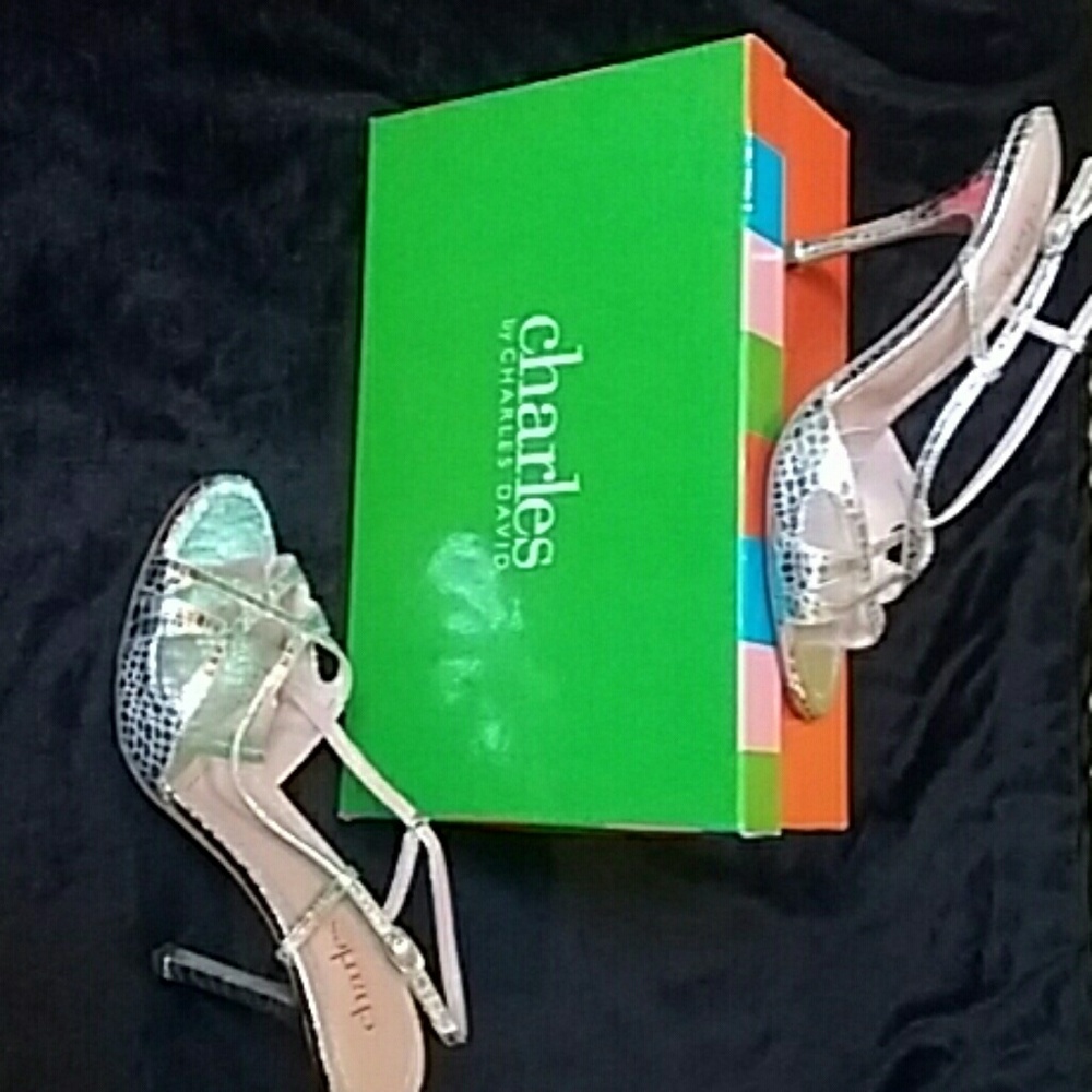 Charles by Charles David silver snake look pumps