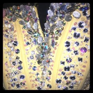 Yellow plus size homecoming dress