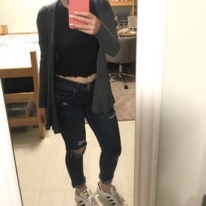 Grey pocketed cardigan