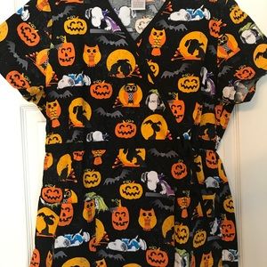 Halloween scrub top