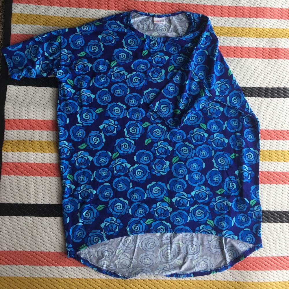 LuLaRoe Blue Disney Roses Irma