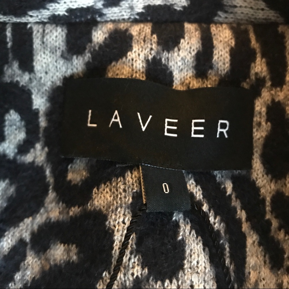 🆕 Laveer leopard print cashmere blend wool coat - Picture 4 of 5