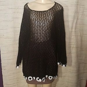 Mandal Bay Womens Crochet Sweater, Size XXL