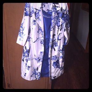 Jacket dress, women size 20w, royal blue and white