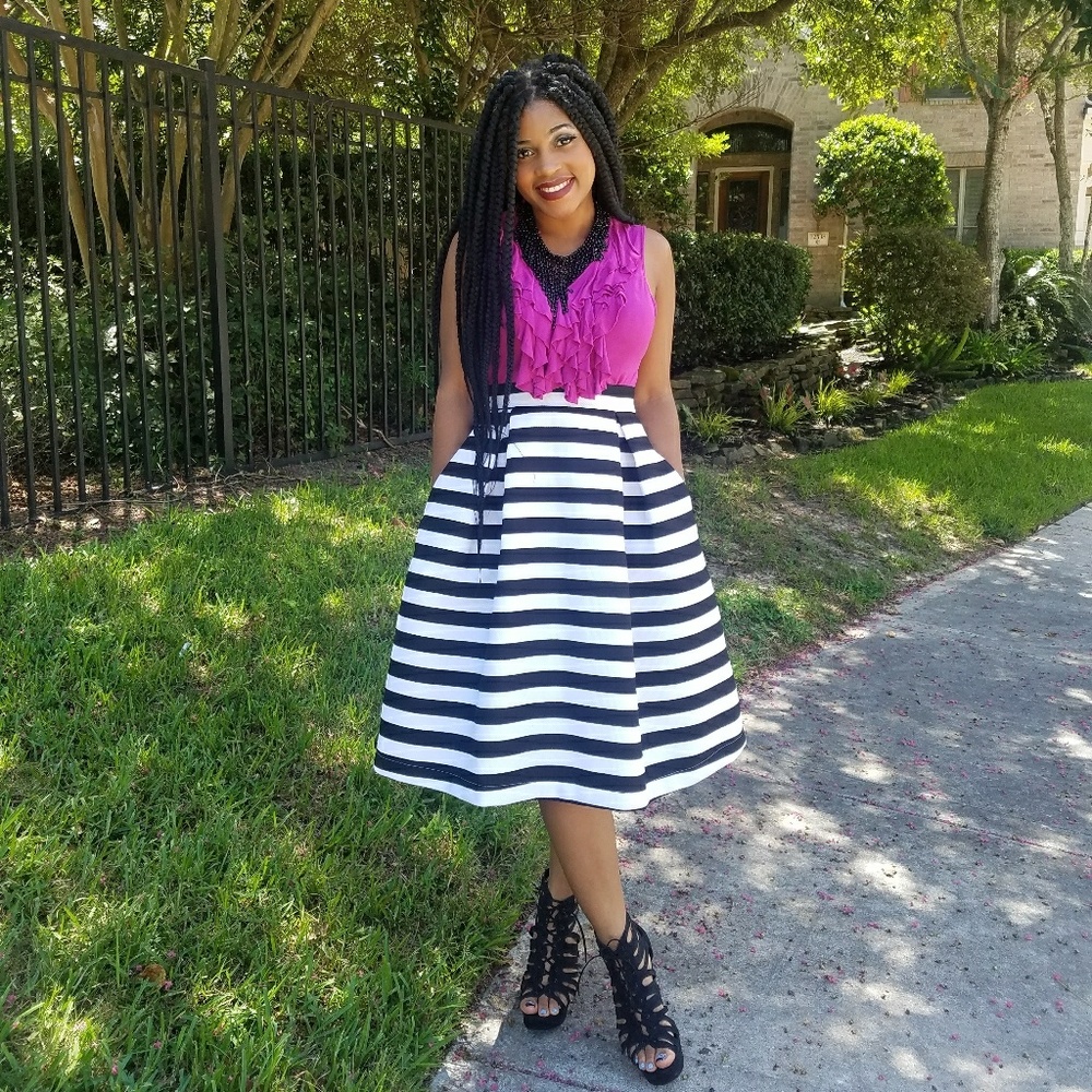 Striped Black and white Skirt