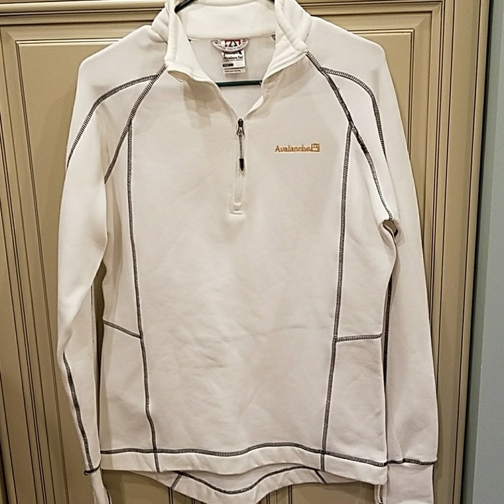 Womens white with black thread athletic 1/4 zip
