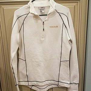 Womens white with black thread athletic 1/4 zip