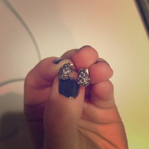 Beautiful grey crystal pear shaped earrings