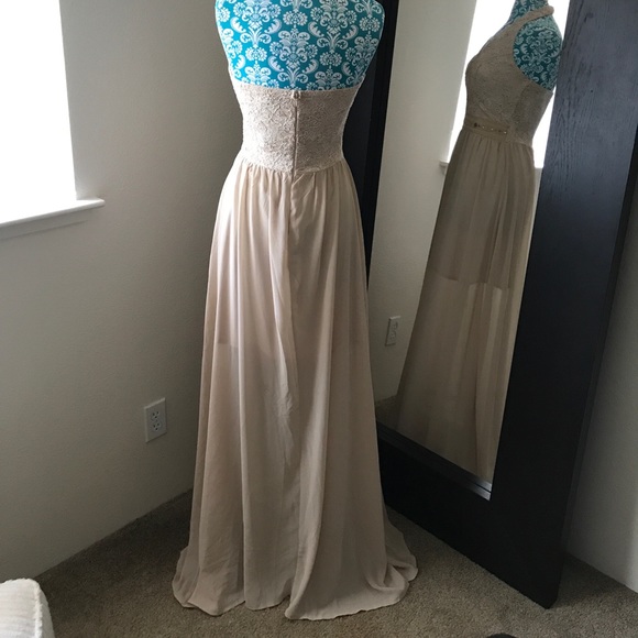 NWOT Medium Light Tan & Gold Formal Dress 💓👗 - Picture 4 of 7