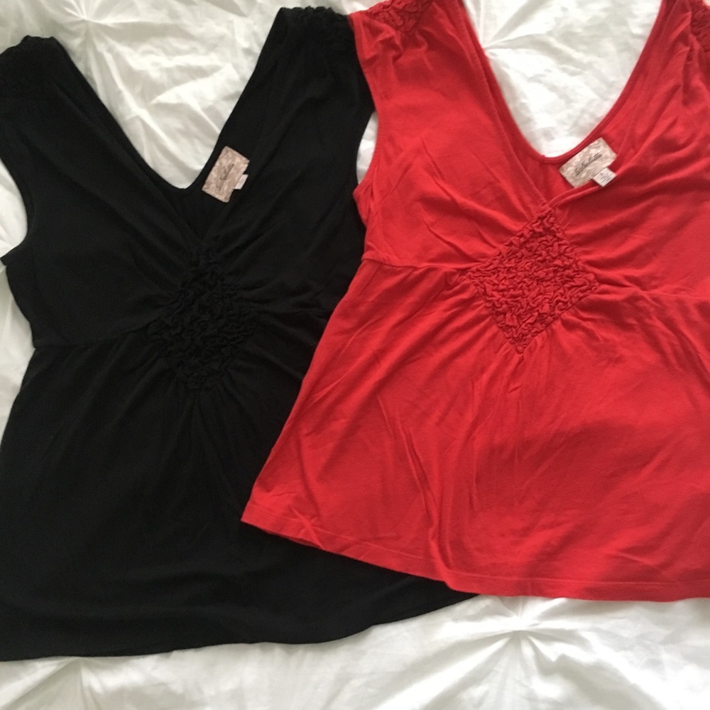 Lot of 2 Anthropologie Peplum Tanks