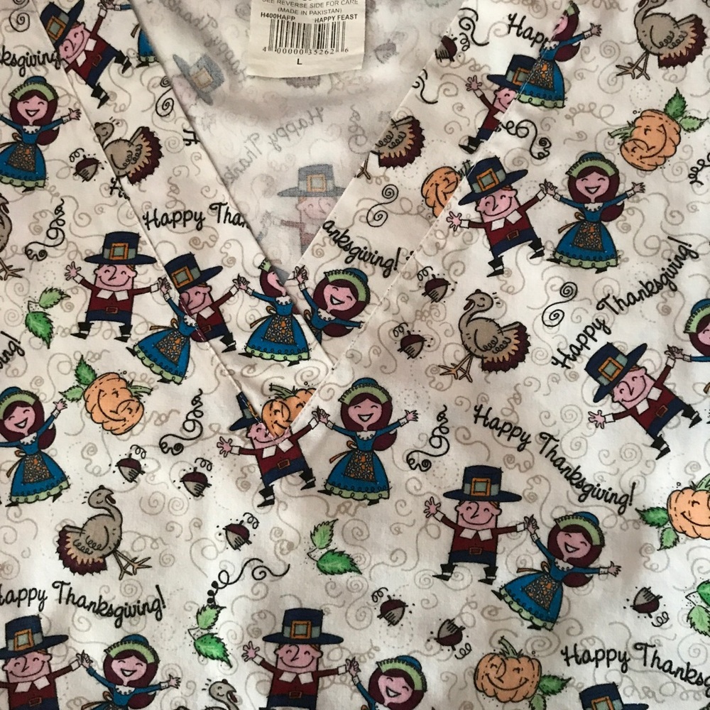Holiday scrub top