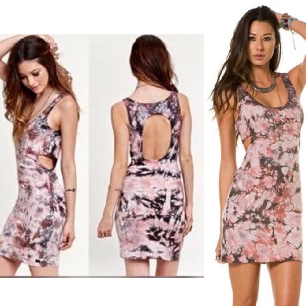 🆕 Billabong Tie Dye Cut Out Bodycon Mini Dress