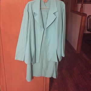 Women 2pc skirt set, turquoise, size 22W
