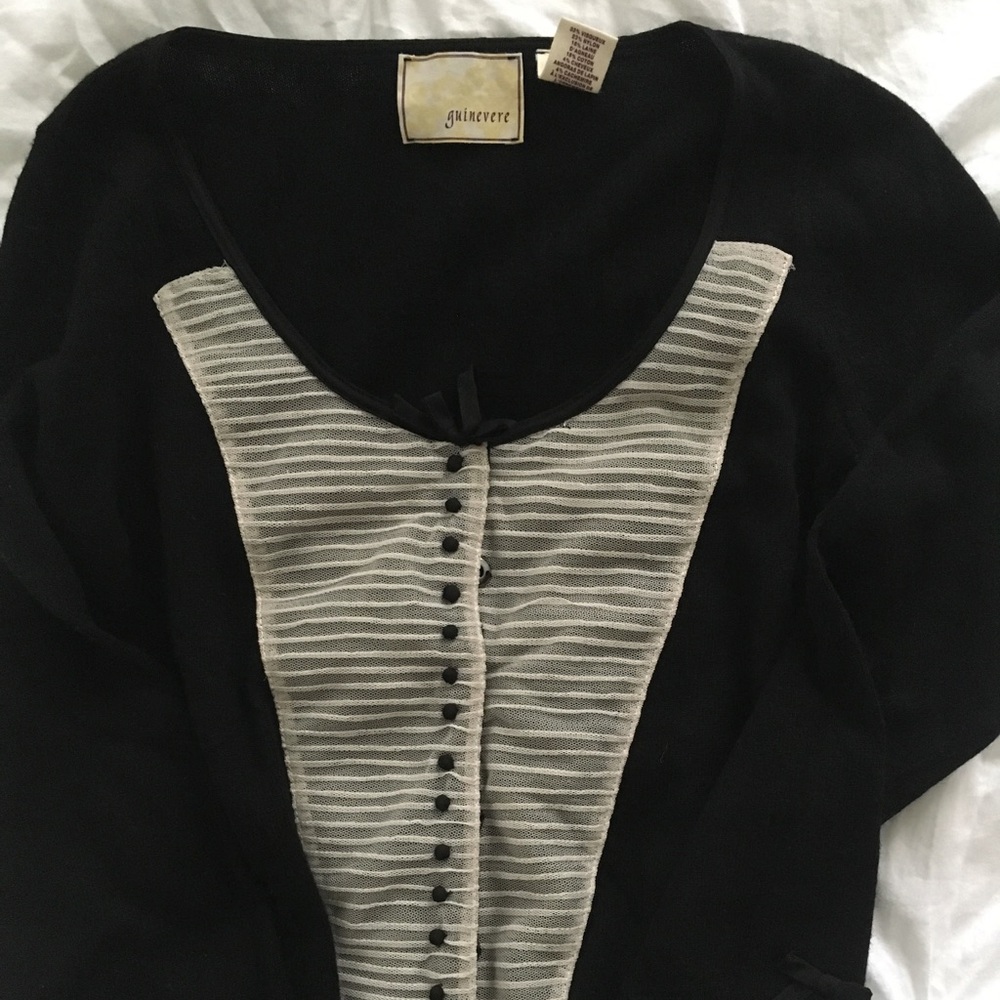 Anthropologie 3/4 length Tuxedo Sweater