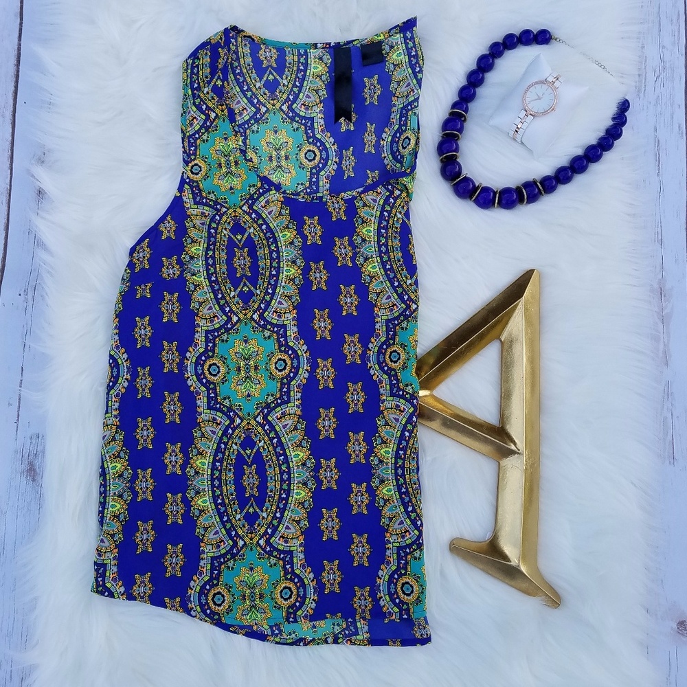 Petticoat Alley Multi-Colored Geo-Print Top