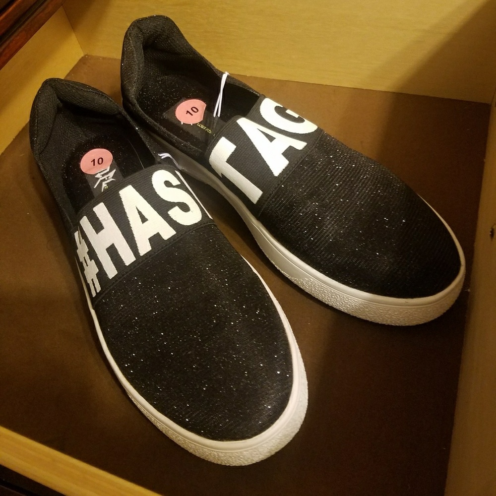 HashTag slip on tennis shoes