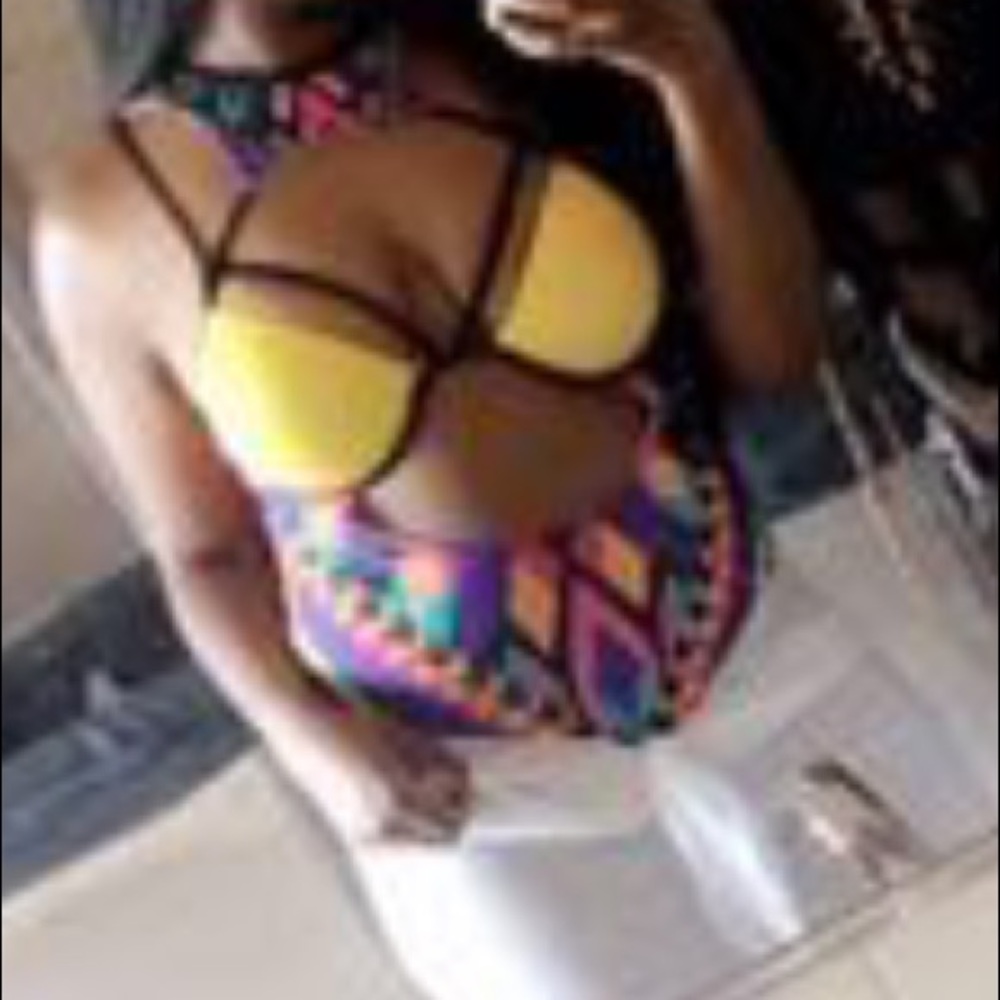 African Inspired cut out one piece bathing suit