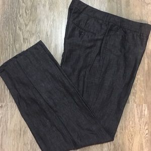 Express Design Studio Editor Pant Blue Linen Sz 8