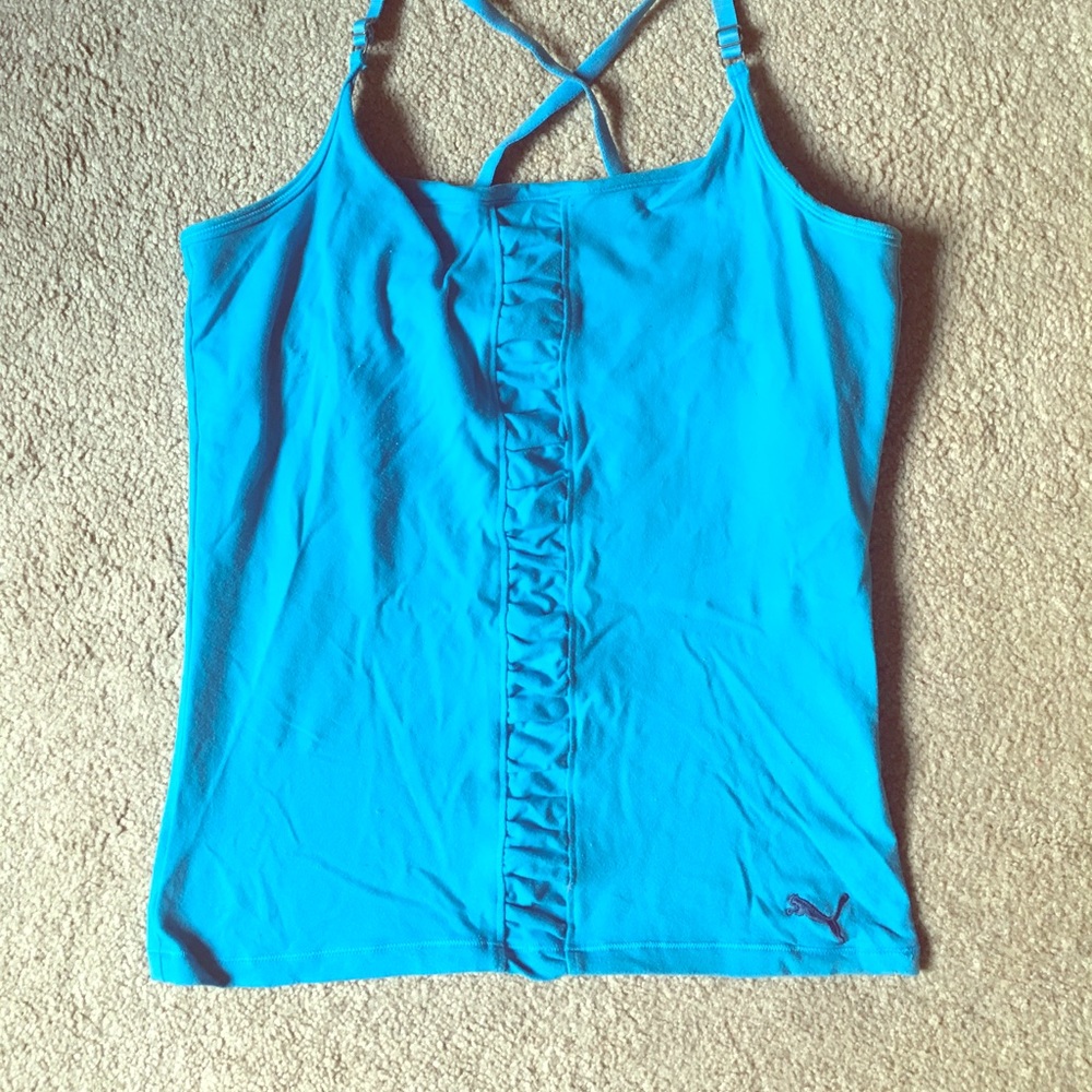 Puma athletic top-teal w built-in bra.