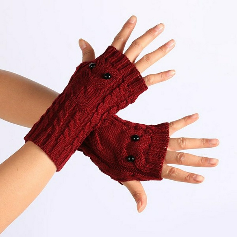 *5⭐Rated* Cable Knit Owl Fingerless Gloves