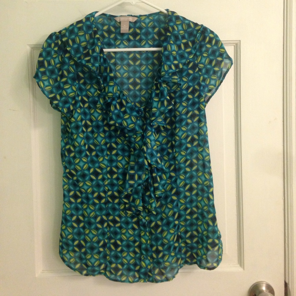 Banana Republic Sheer Ruffle Blouse