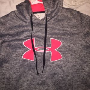 Gray and pink Under armour hoodie