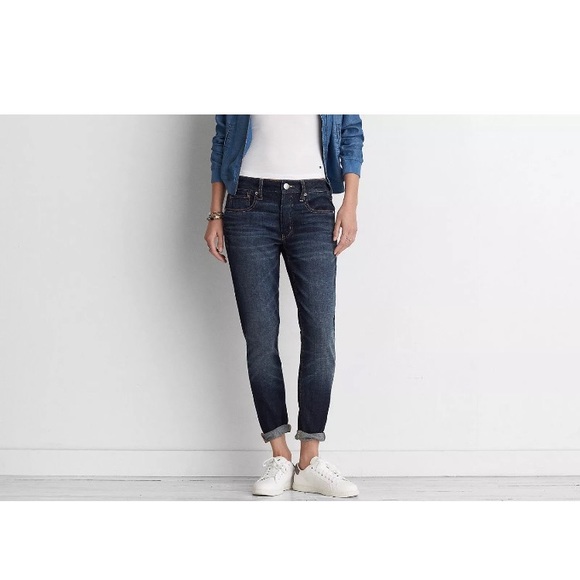 American Eagle TOMGIRL dark wash crop size 00 NWOT - Picture 2 of 3