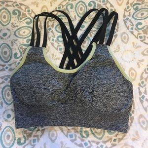 Sports Bra - gray/green - S