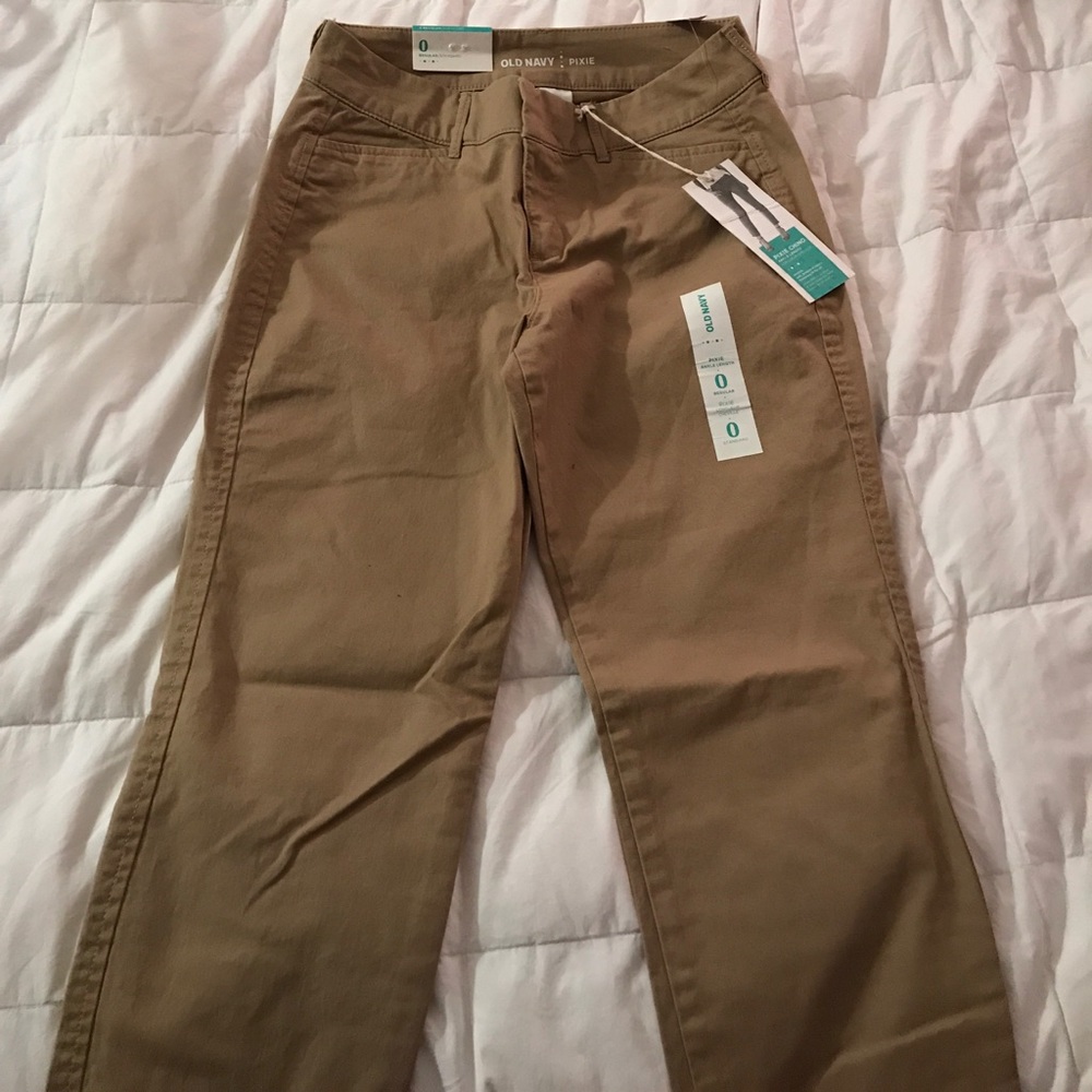 Tan pixie cut chino pants