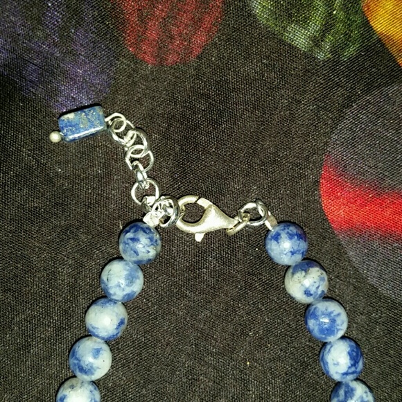 Sodalite Stone beads silver Buddha head bracelet - Picture 3 of 3