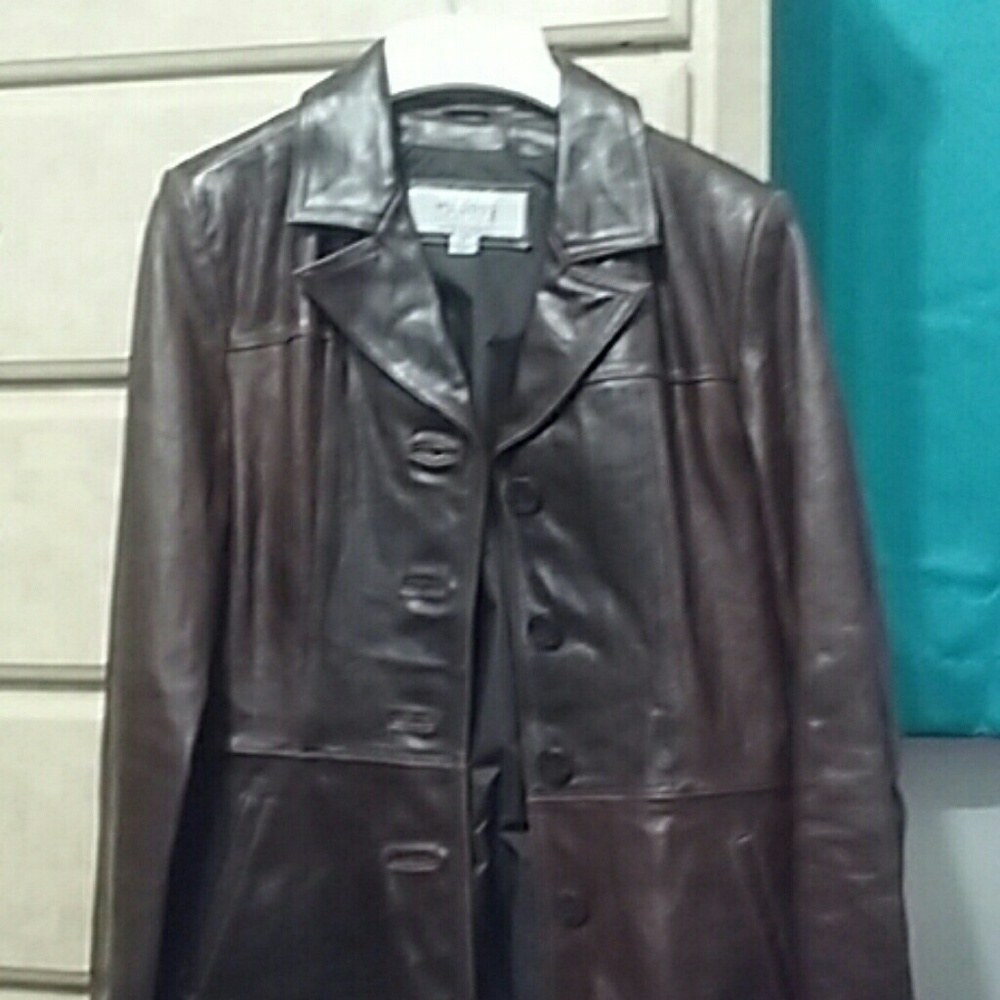 Chocolate brown leather jacket