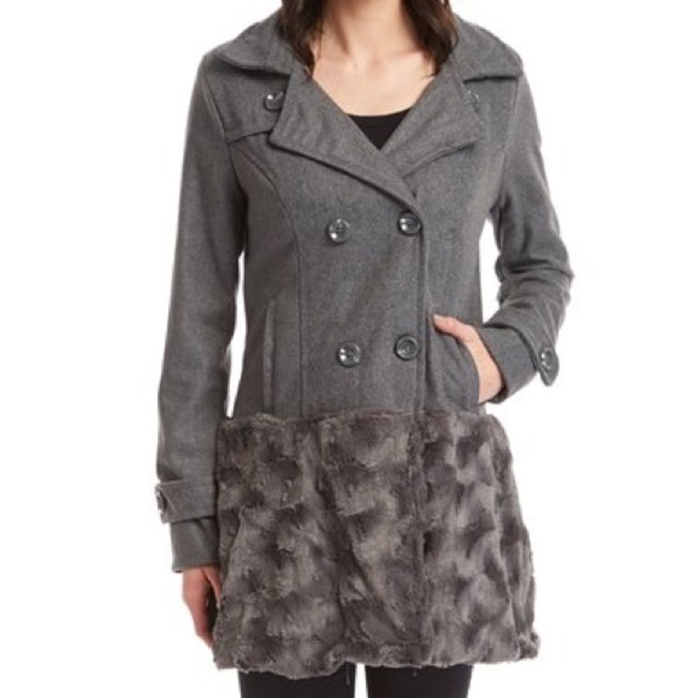 Faux Fur Peacoat