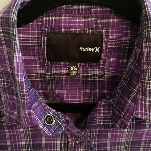 Hurley Purple and Black Button Down Top - Picture 3 of 6
