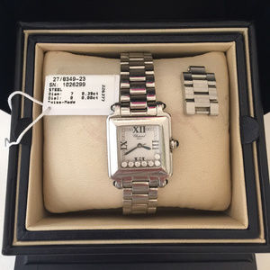 Chopard SS Happy Sport w/ Floating Diamonds
