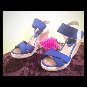 Adorable cobalt blue wedges by Nine West!