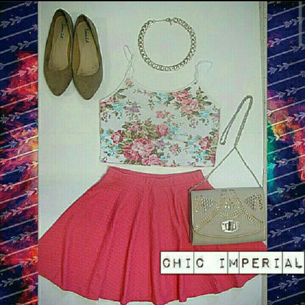🆕 Skater skirt/ floral crop top *BUNDLE*