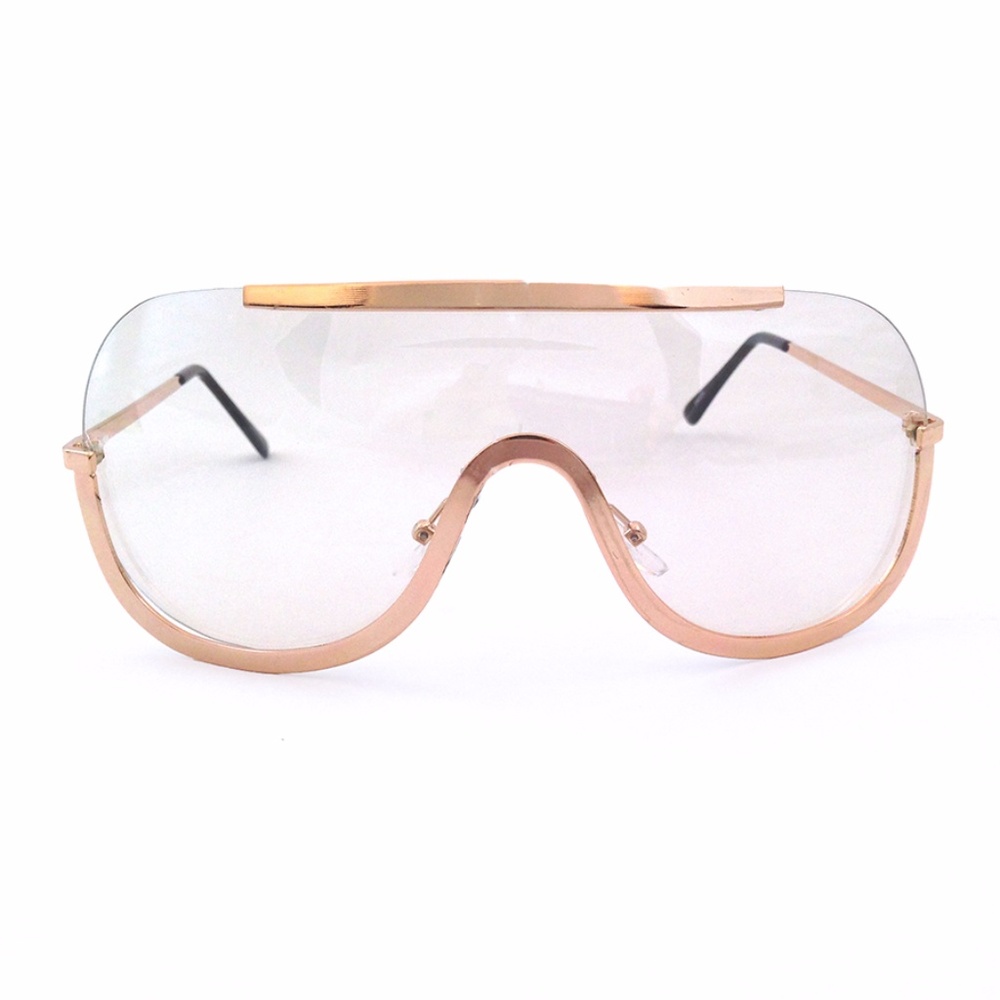 Clear Sunglasses with Gold Frame