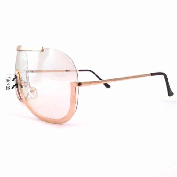 Clear Sunglasses with Gold Frame - Picture 2 of 2