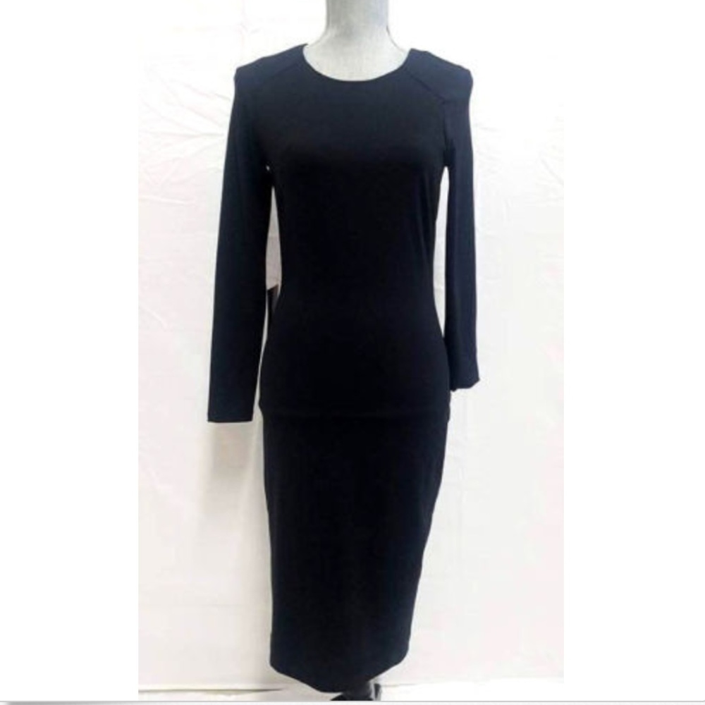 Bebe Women's Solid Long Sleeve Body Con Midi Dress
