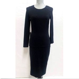 Bebe Women's Solid Long Sleeve Body Con Midi Dress