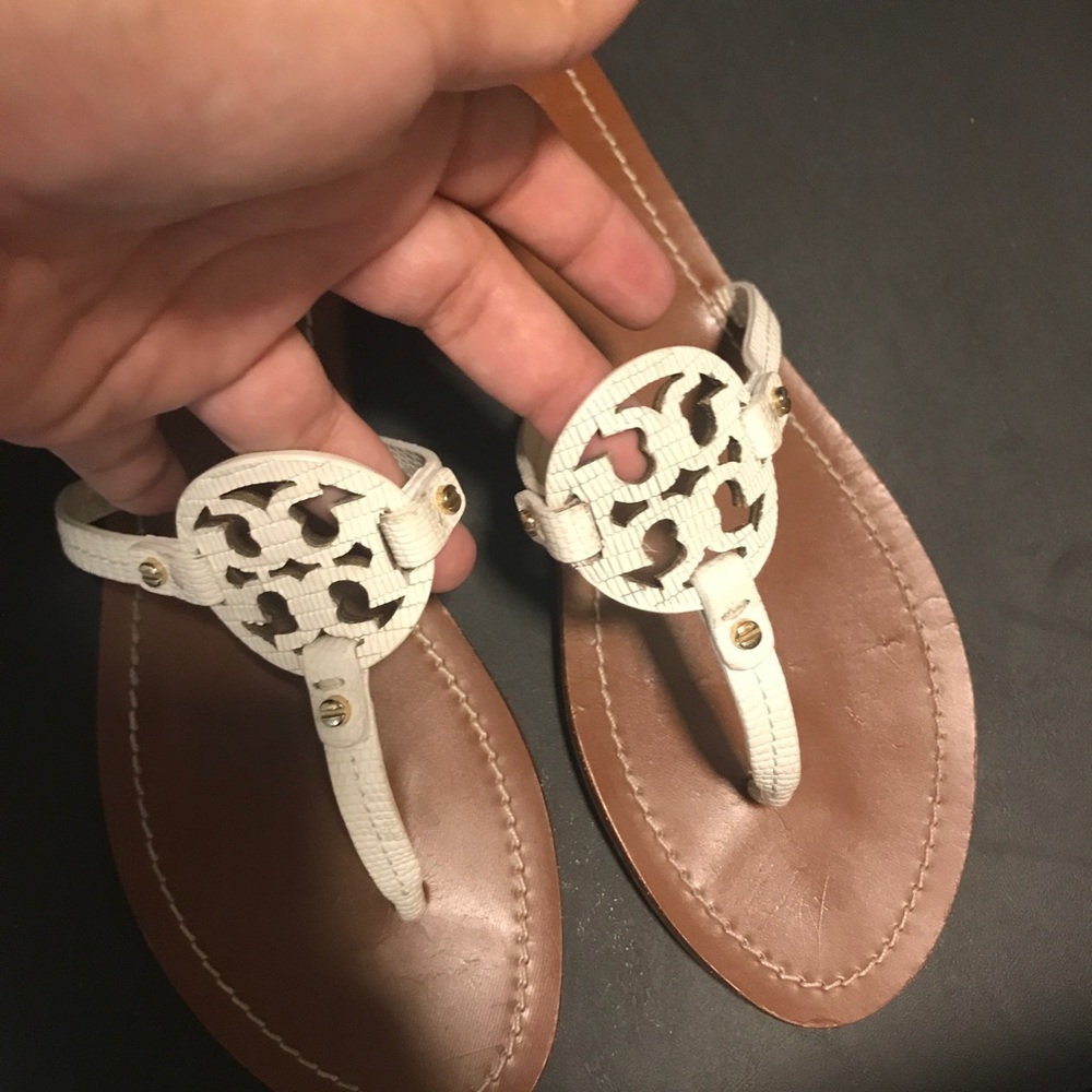 Authentic Tory Burch white sandals