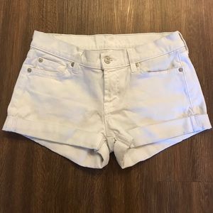 7 For All Mankind White Denim Shorts