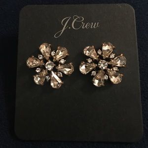J Crew stud snowflake sparkle earrings, NWT