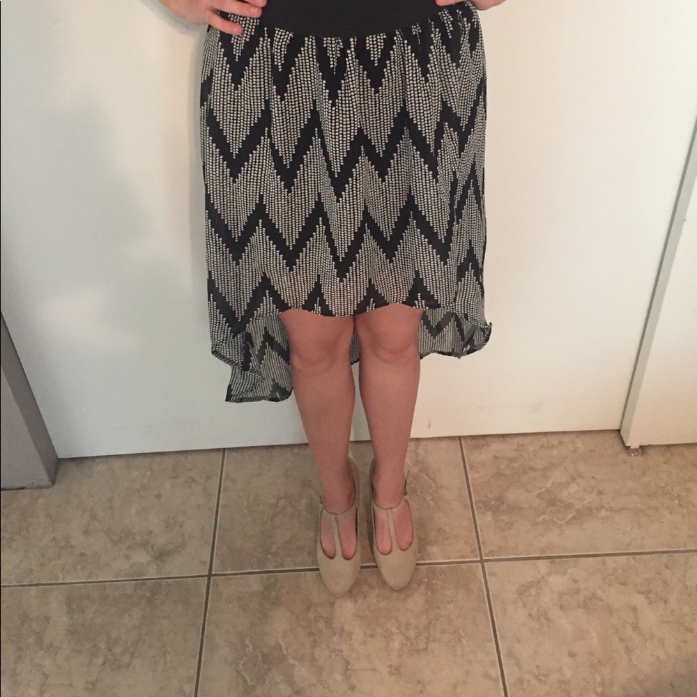 High Low Printed Skirt