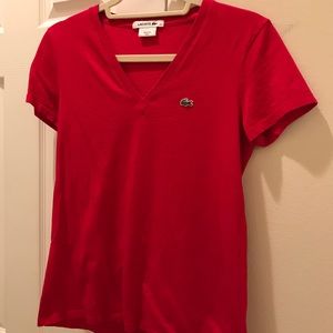 Lacoste deep v neck tshirt