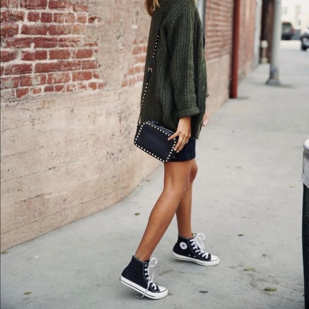 Black high top converse