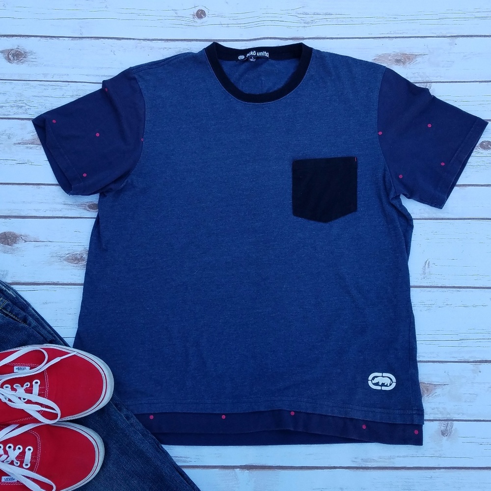 ecko unltd Blue Pocket-Tee