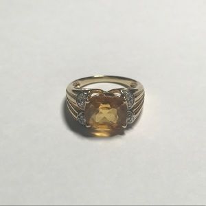 Victoria Wieck 2.75ct Citrine and Diamond 14K Ring