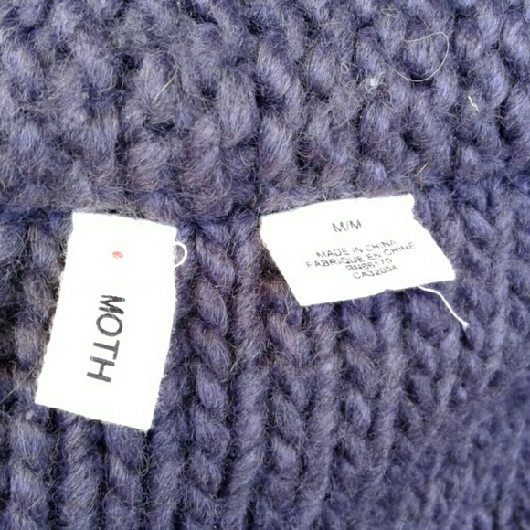 ANTHROPOLOGIE *MOTH* CHUNKY GRAY OPEN SHRUG - Picture 3 of 3