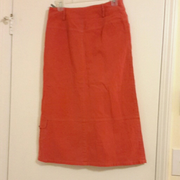 Gelco red jeans skirt midi, 6 - Picture 5 of 7